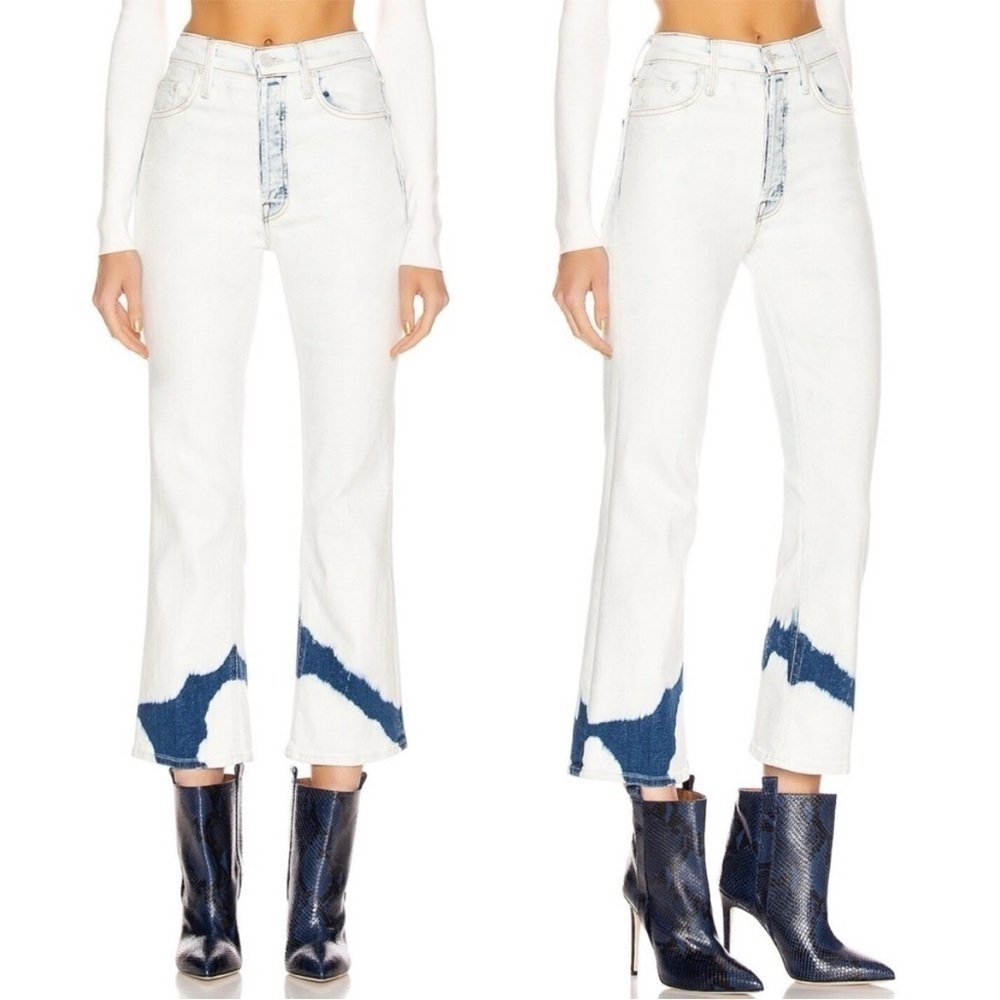 MOTHER- The Tripper Straight Leg White Acid Wash Marshmallow For Breakfast 24